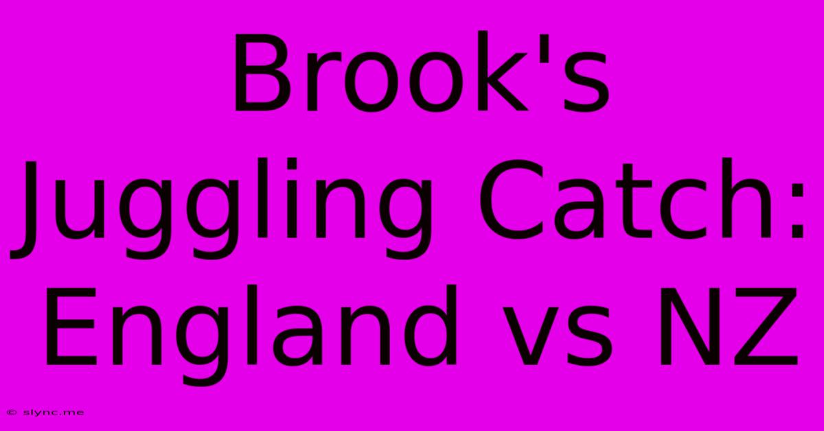 Brook's Juggling Catch: England Vs NZ