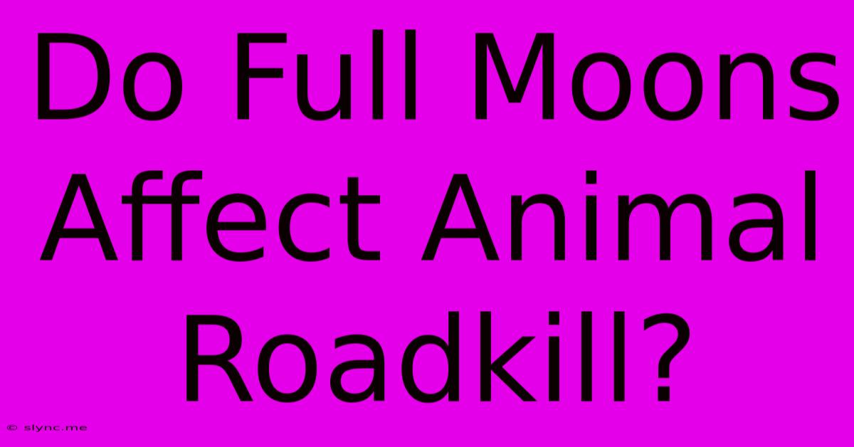 Do Full Moons Affect Animal Roadkill?