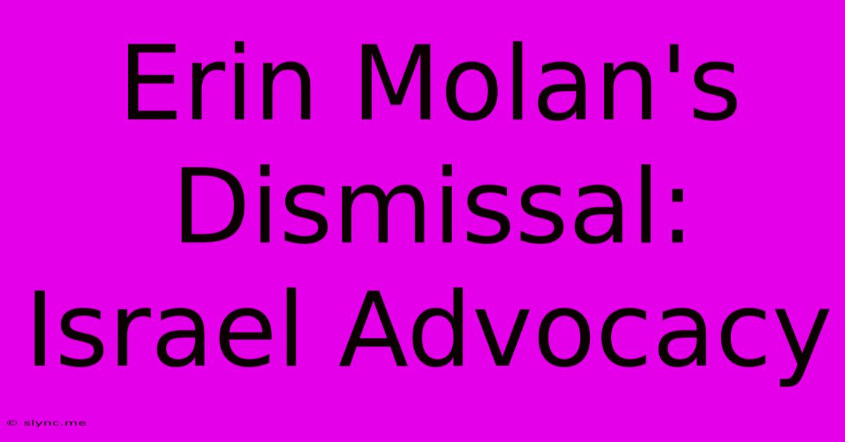 Erin Molan's Dismissal: Israel Advocacy