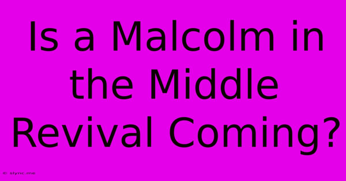 Is A Malcolm In The Middle Revival Coming?