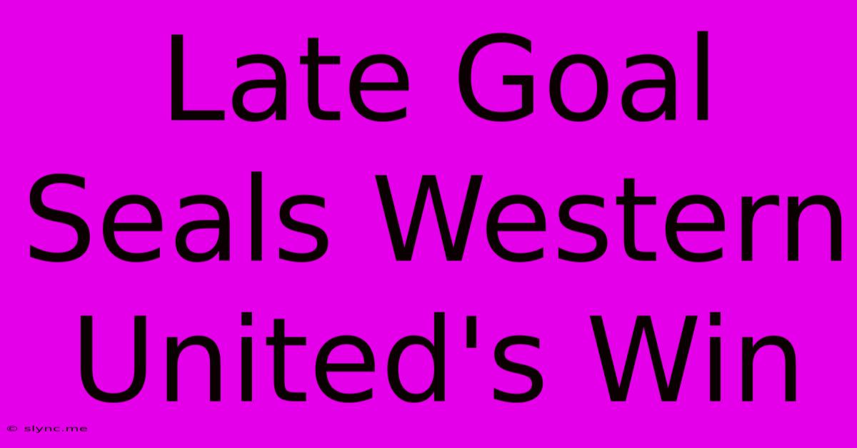 Late Goal Seals Western United's Win