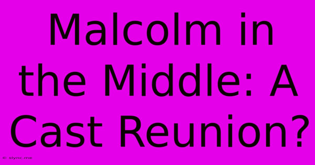 Malcolm In The Middle: A Cast Reunion?