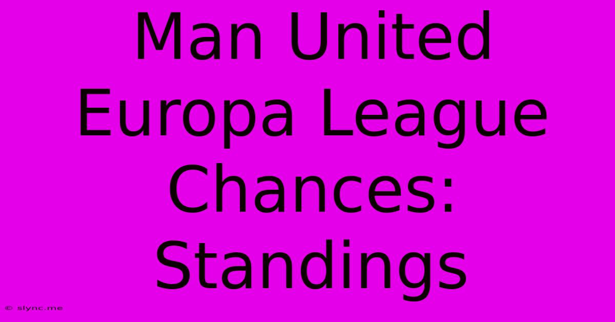 Man United Europa League Chances: Standings