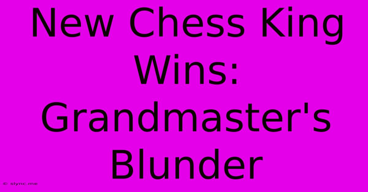 New Chess King Wins: Grandmaster's Blunder