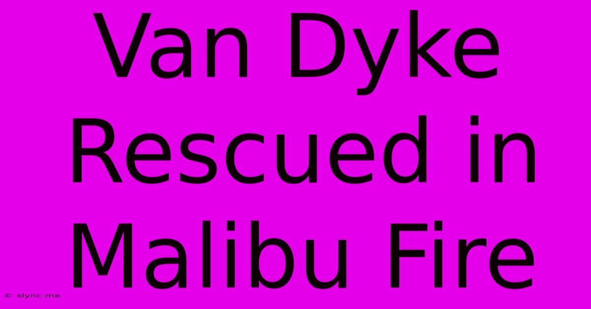 Van Dyke Rescued In Malibu Fire